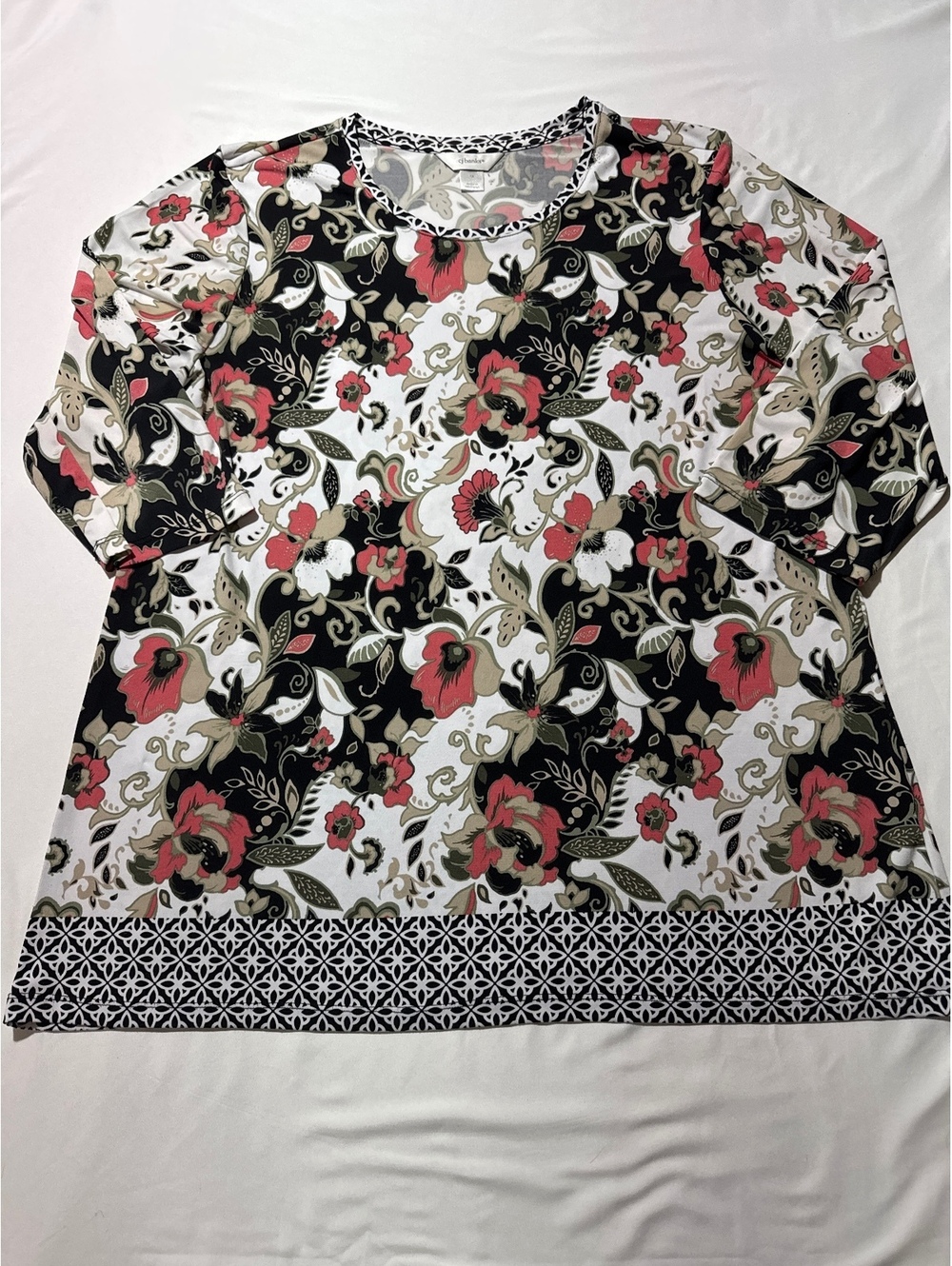 Chic Floral CJ Banks 1X Tunic Top - Bloom and Zoom!